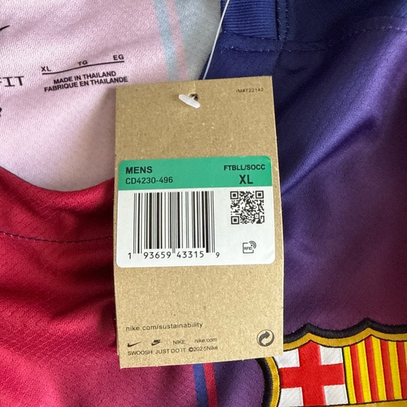 Nike Men's Barcelona Jersey - Red and Blue - Picture 5 of 6